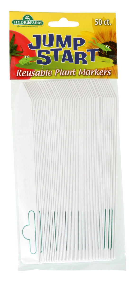 Plastic Plant Marker, White, 6" x 5/8", pack of 50