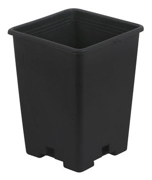 Gro Pro Square Plastic Pot - 5in x 5in x 7in - Black