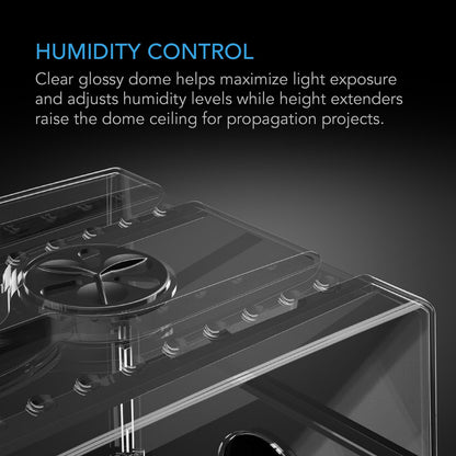 Heavy-Duty Humidity Dome Kit with Height Extension, 3 mm Thickest Clear Dome and 5x8 Trays