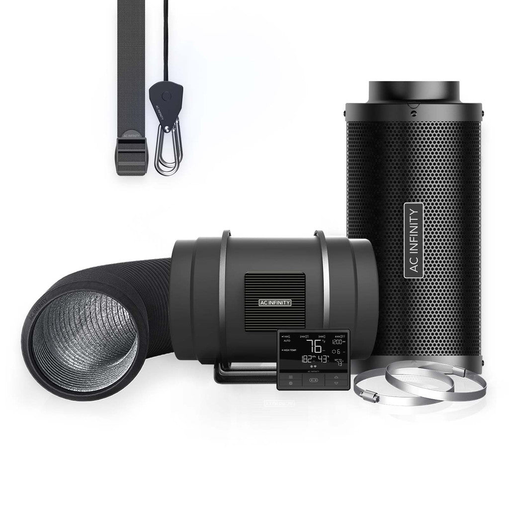 Air Filtration Kit  with AI Environment Controller, Upgraded Inline Fan, Carbon Filter