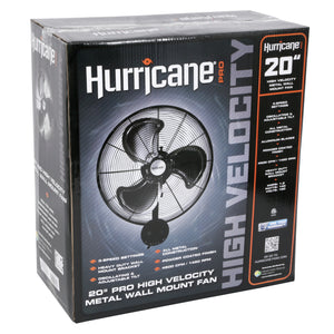 Hurricane Pro High Velocity Oscillating Metal Wall Mount Fan 20 in