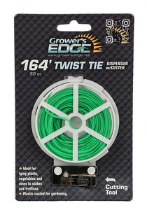 Grower's Edge Green Twist Tie Dispenser w/ Cutter - 164 ft