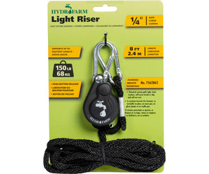 Hydrofarm Light Riser Hanging System w/Push Button Release, 1/4"